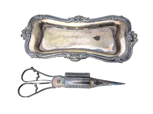 Antique candle snuffer wick - snuffer,